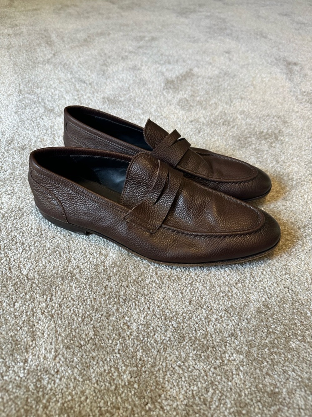 To Boot Dark Brown Pebbled Leather Penny Loafers Men’s Size 9